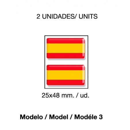 Pegatinas con la bandera de España en diferentes modelos y tamaños