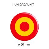 Domed resin Spanish flag stickers – view 4
