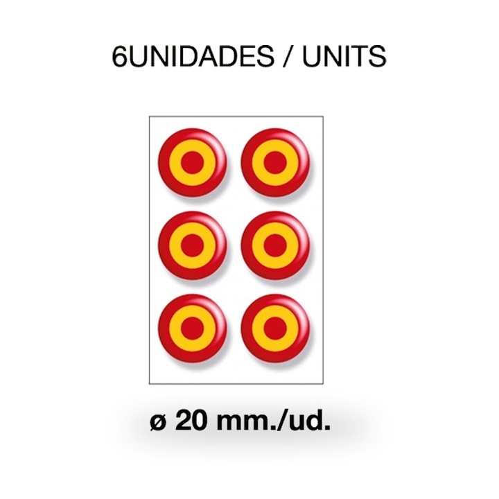 Domed resin Spanish flag stickers – view 7