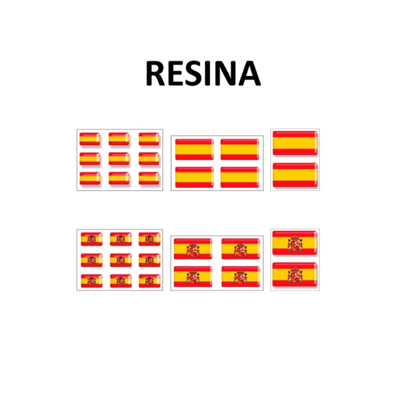 Pegatinas con la bandera de España en diferentes modelos y tamaños