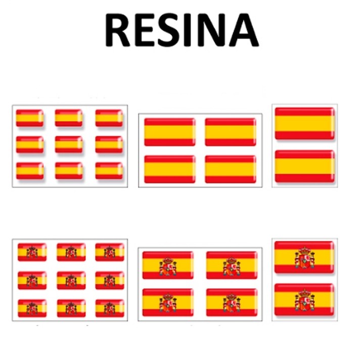 Adesivi in rilievo della bandiera spagnola in resina