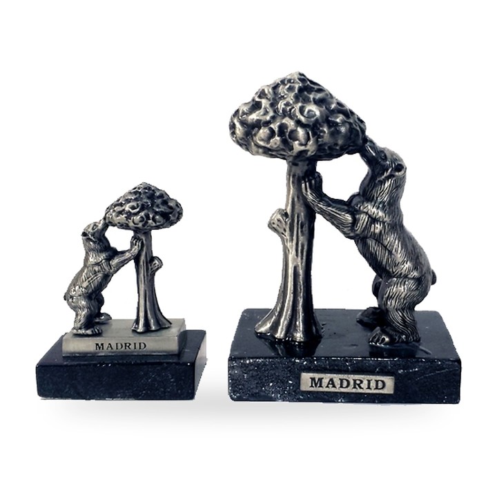 Bear and Strawberry Tree metal figure on a marble base