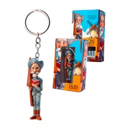 Porta-chaves de Dom Quixote de la Mancha em resina, com caixa de oferta