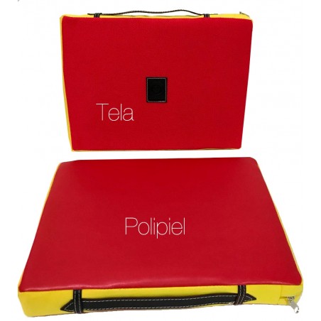 Almohadilla taurina modelo muleta colores rojo y amarillo