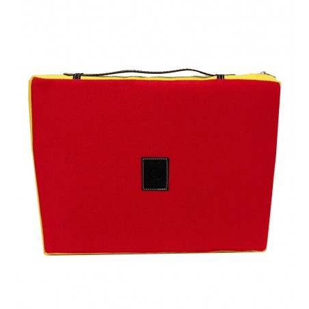 Almohadilla taurina modelo muleta, color rojo y amarillo