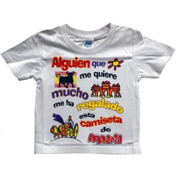 T-shirt per bambini «Alguien que me quiere mucho» di Madrid