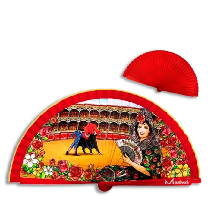 Stierkampf-Fächer aus Holz Plaza de Toros mit Geschenkbox