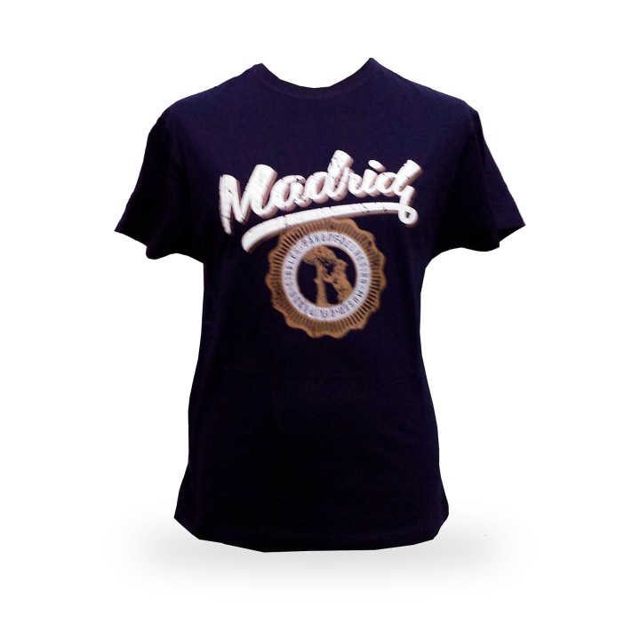 T-shirt blu Madrid Original con l'Orso e il Corbezzolo