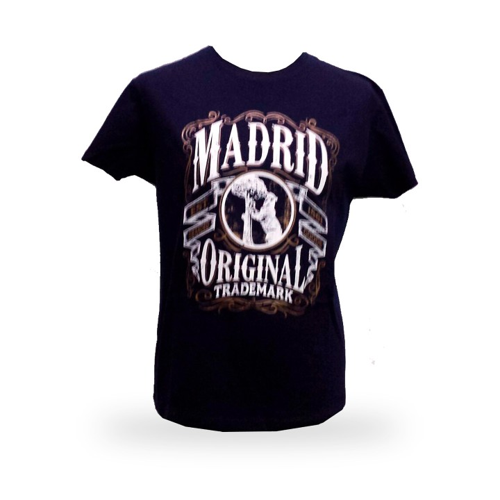 Schwarzes T-Shirt Madrid Oso Original für Erwachsene