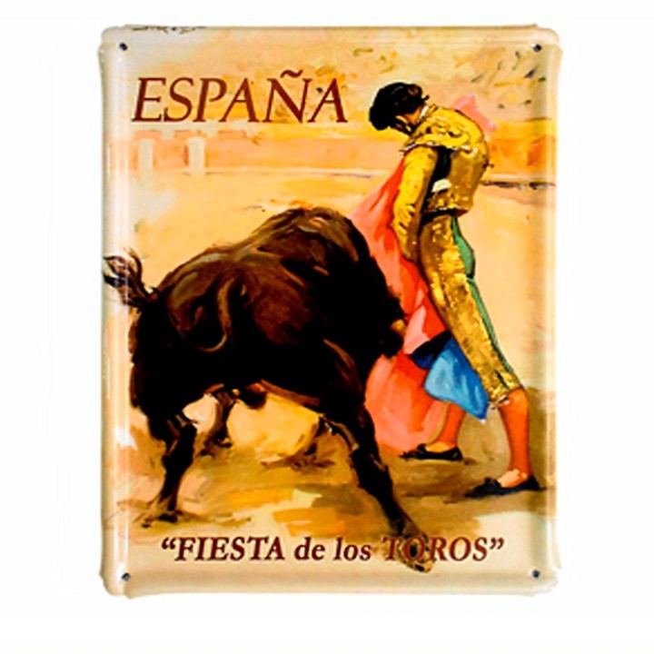 Placa de metal taurina vintage, modelo 2 España Fiesta de los Toros