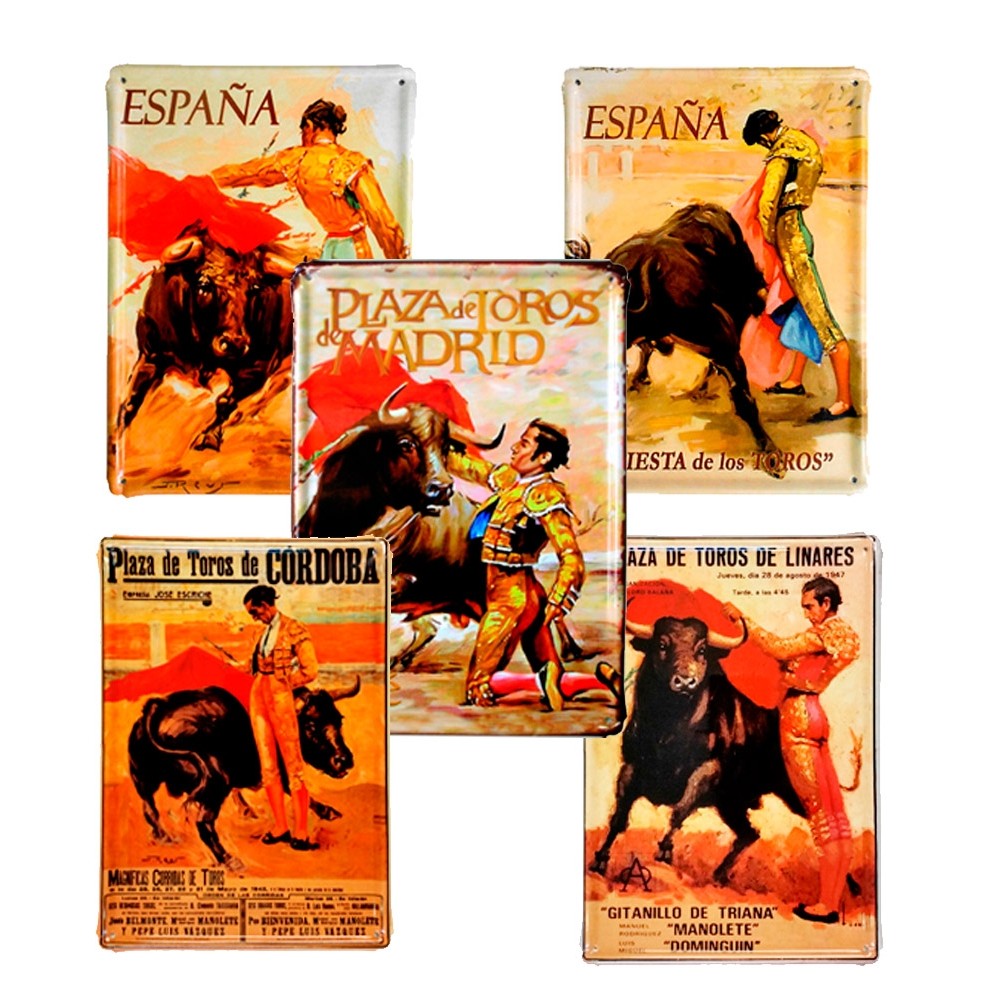 "Bullfighting" Metal plates 