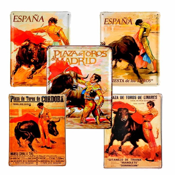 "Bullfighting" Metal plates