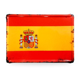 Vintage-Blechschild mit spanischer Flagge