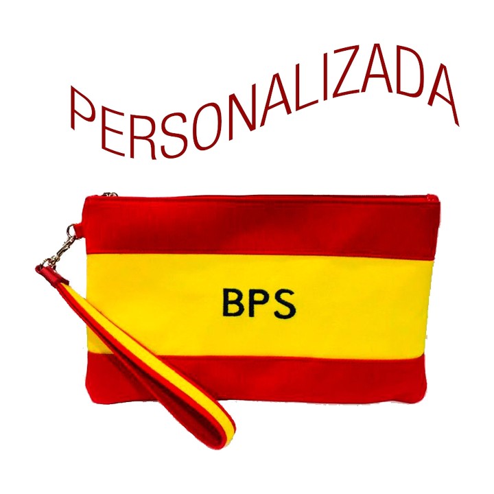 Personalisierte Clutch mit spanischer Flagge und Initialen