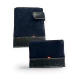 Cartera de ante con bandera de España y hierros ganaderos
