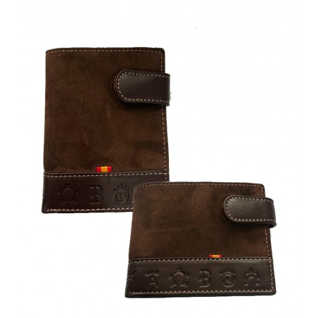 Spanish flag and irons" Suede wallet