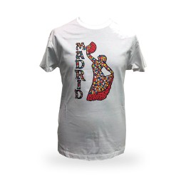 T-shirt ballerina di flamenco con ventaglio a mosaico per adulto