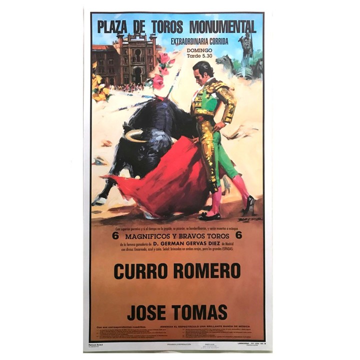 Cartel taurino de Curro Romero y José Tomás
