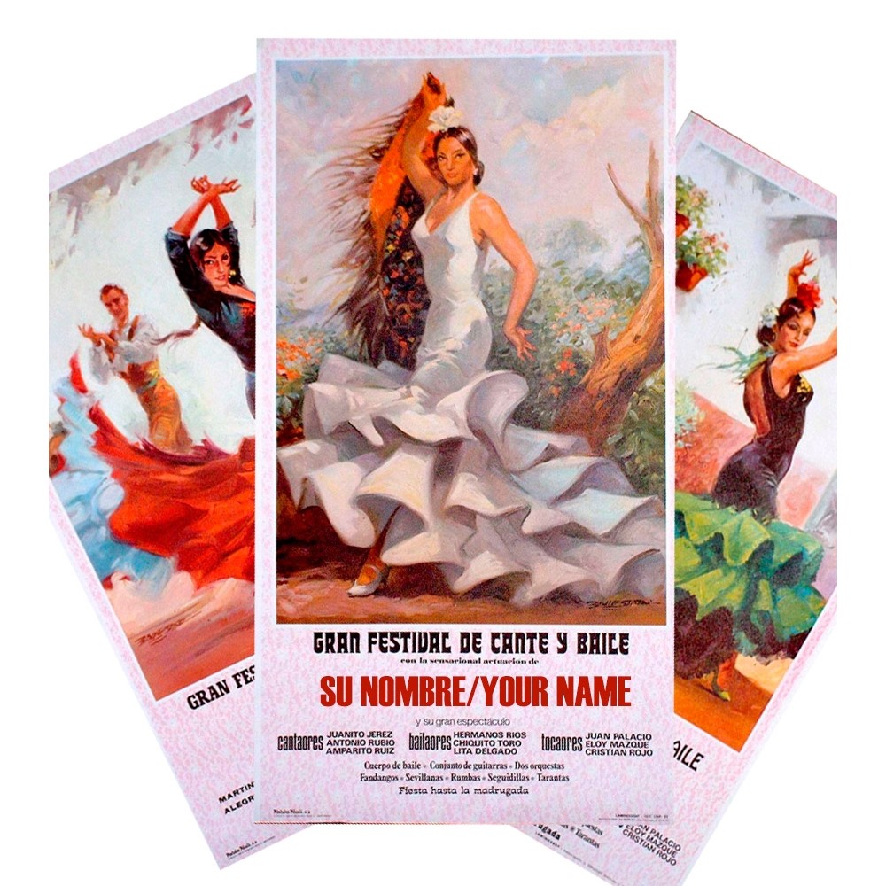 Cartel de flamenco personalizable