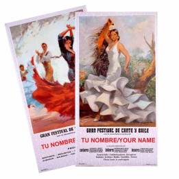 Cartaz de flamenco personalizado com o seu nome (53 x 97 cm)