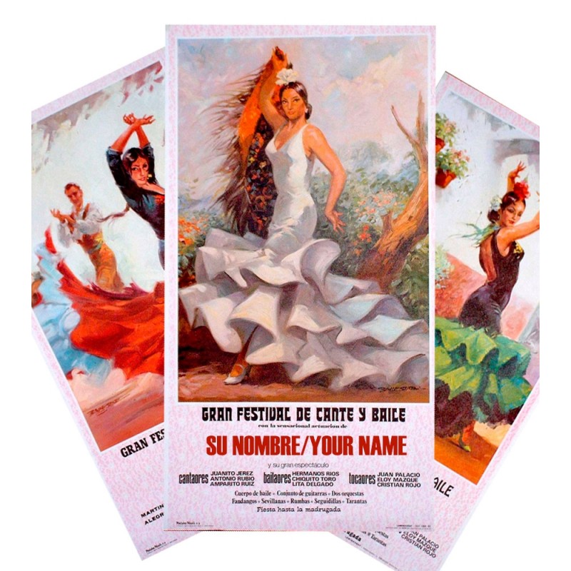 albue announcer Misbrug Flamenco dance customizable poster. Flamenco in Spain, ZiNGS souvenir
