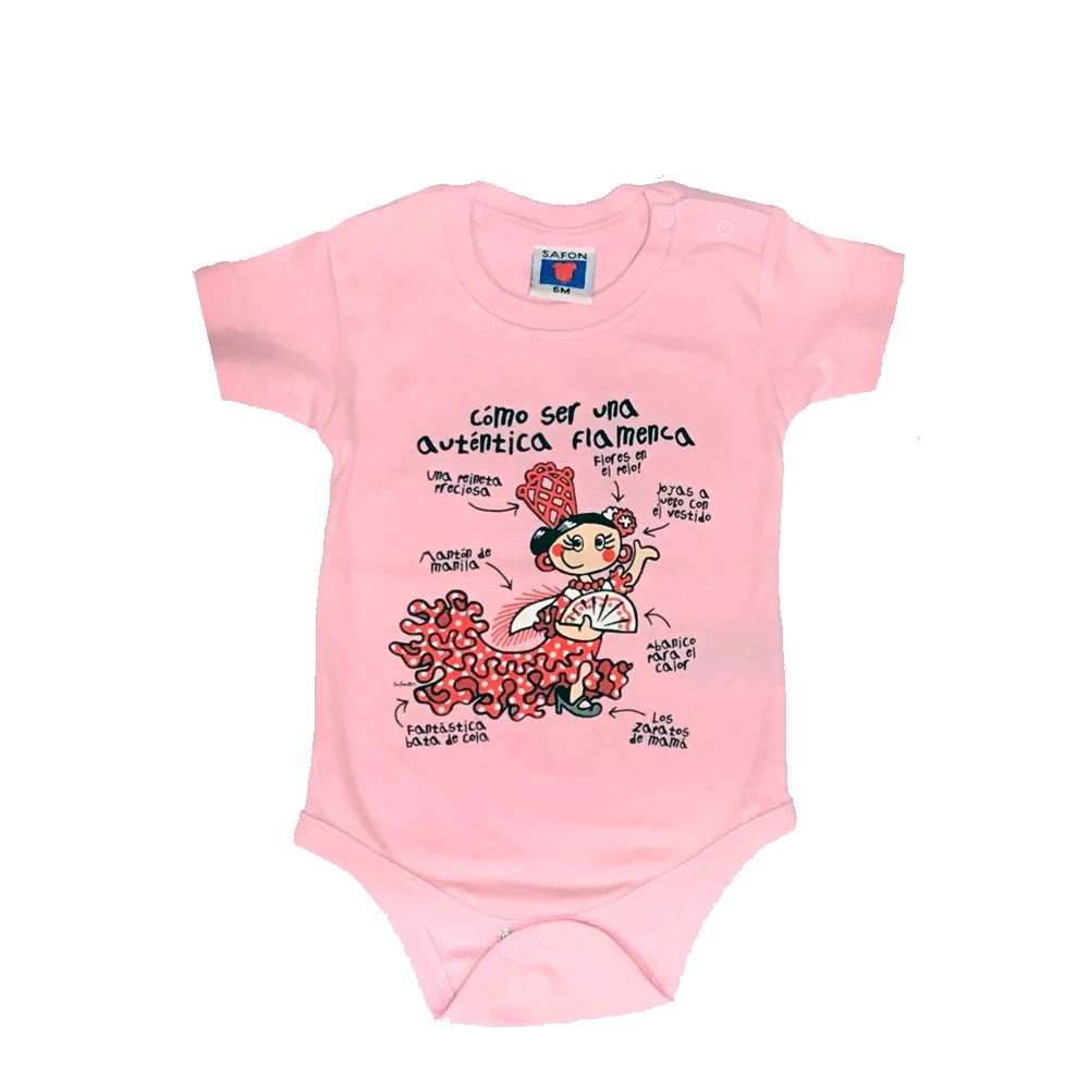 Camiseta body de bebe Flamenca