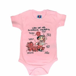 Body flamenco de bebé cor-de-rosa «Cómo ser una auténtica flamenca?»