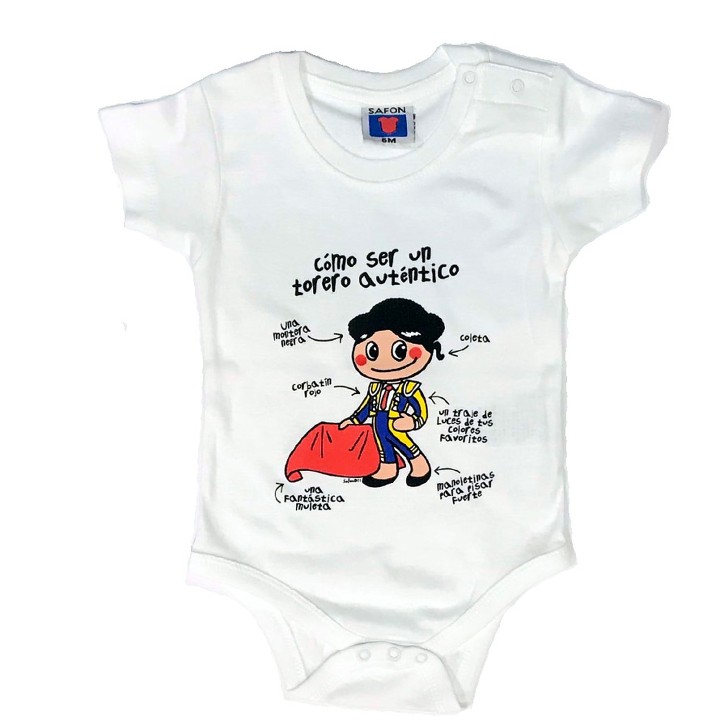 Camiseta body de torero para bebé con el traje de luces
