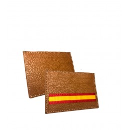 Leather card holder "Flag of Spain"