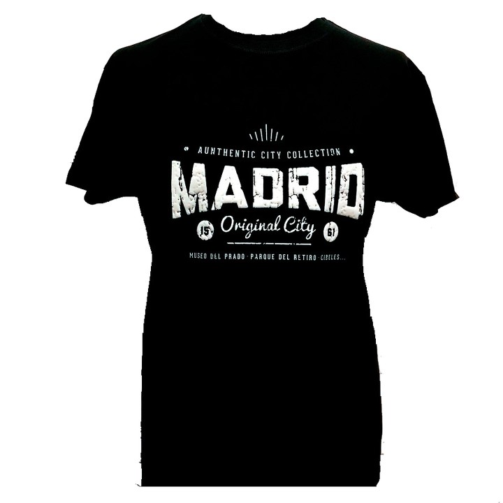 T-shirt nera Madrid Original City per adulto