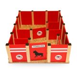 Toriles de jeu en bois rouge pour enfermer les taureaux