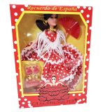 La Flamenquita flamenco doll, red dress with white polka dots