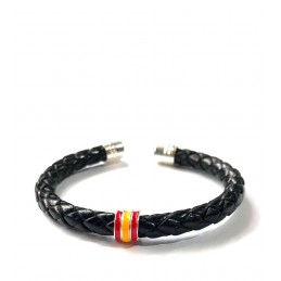 Braided leather bracelet "Spanish flag"