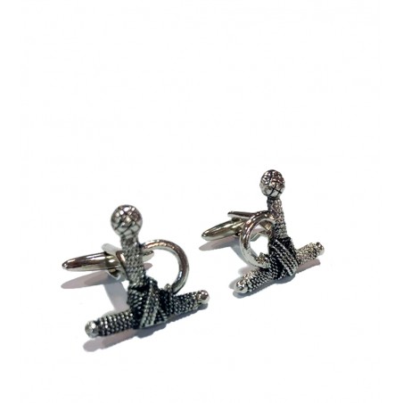 Bullfighting rhodium cufflinks