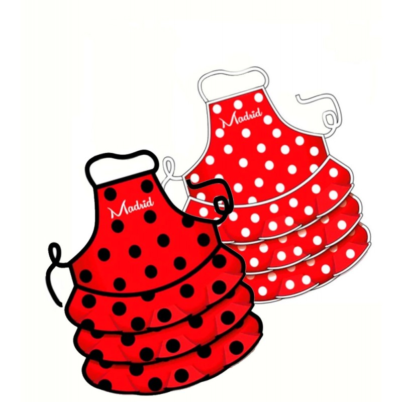 Delantal de cocina infantil vestido de flamenco