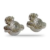 Boutons de manchette taurins montera en argent 925, modèle gravé