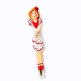 Stylo à bille Flamenca 3D en résine, robe à pois – vue 2