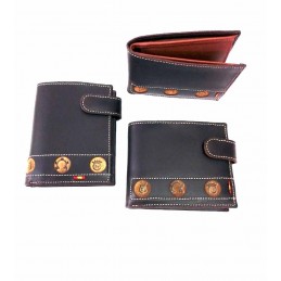 Leather wallet for men with Brave Bulls Livestock Irons