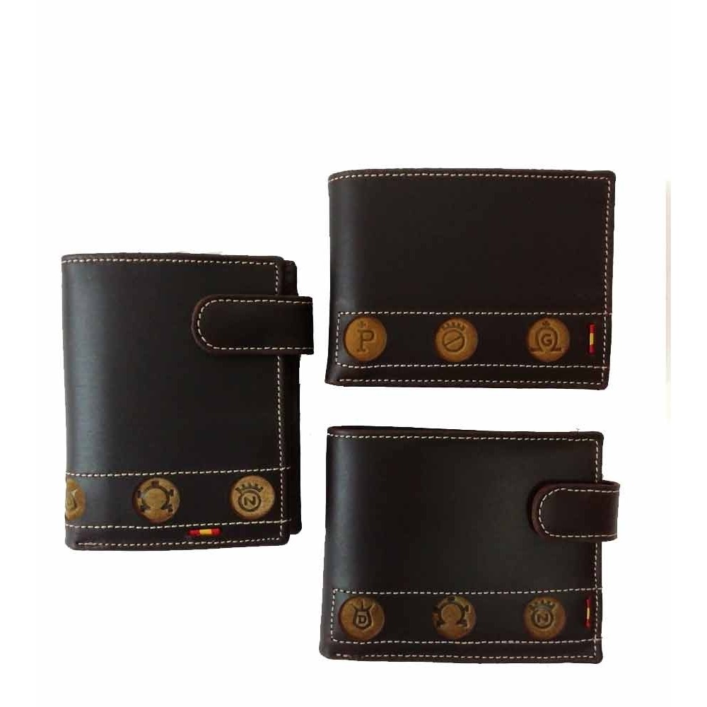 Leather wallet for men with Brave Bulls Livestock Irons