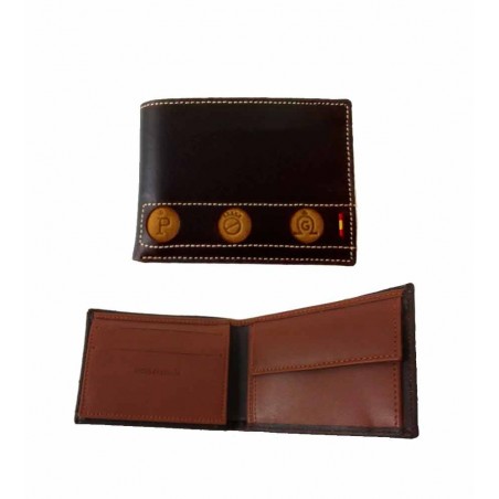 Leather wallet for men with Brave Bulls Livestock Irons