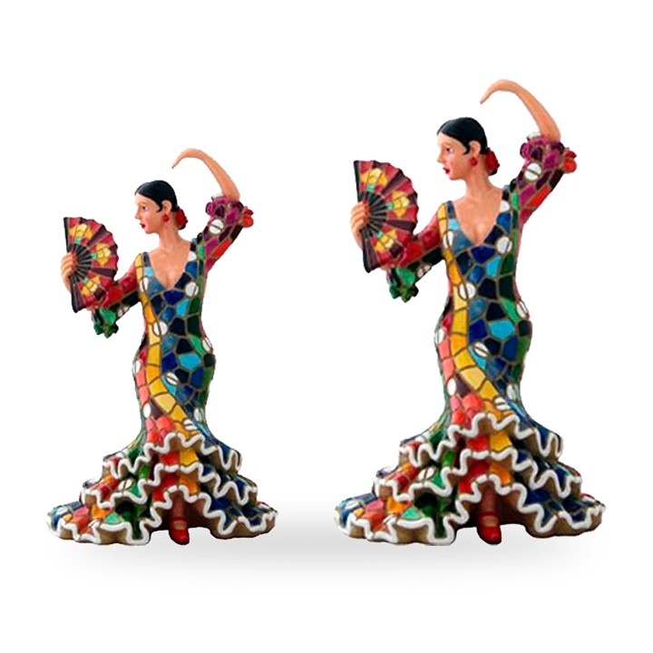 Flamencotänzerin-Figur mit Fächer von Olé Mosaic
