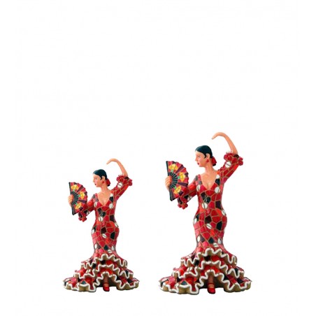 Bailaora flamenco "Mosaico" Trencadis rojo mosaico
