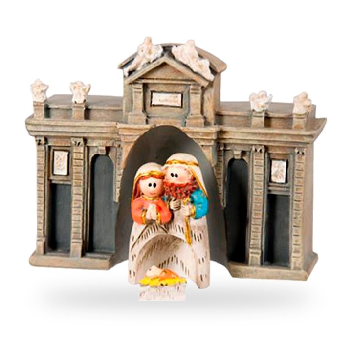 Krippe an der Puerta de Alcalá, dreiteilig aus Kunstharz