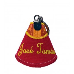 Capote bullfighting keychain with embroidered names of matadors