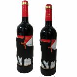 Wrought iron bottle ornament, bull and Spanish flag – view 2