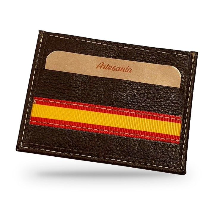 Tarjetero de piel "Bandera de España"