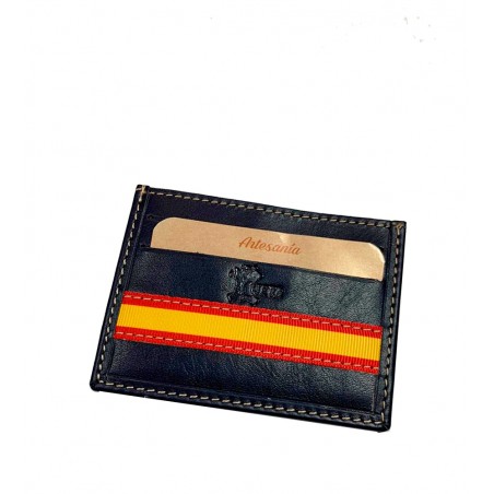 Leather card holder "Flag of Spain"