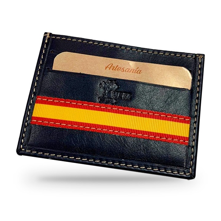 Leather card holder "Flag of Spain"