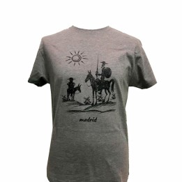 Graues T-Shirt Don Quijote und Sancho Panza für Erwachsene
