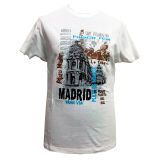 T-shirt blanc Gran Vía de Madrid pour adulte